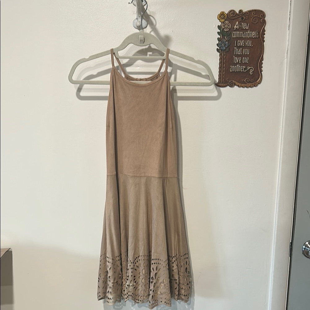 Derek Heart Tan Halter Sundress Casual